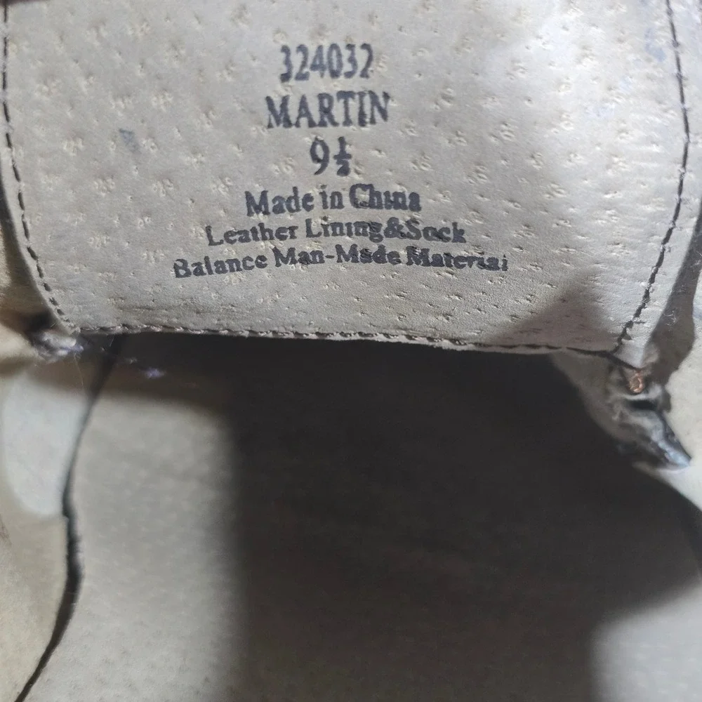 Borelli Martin Men's Dress Shoes‎ 9.5 Brown Leather Square Toe Oxford Derby